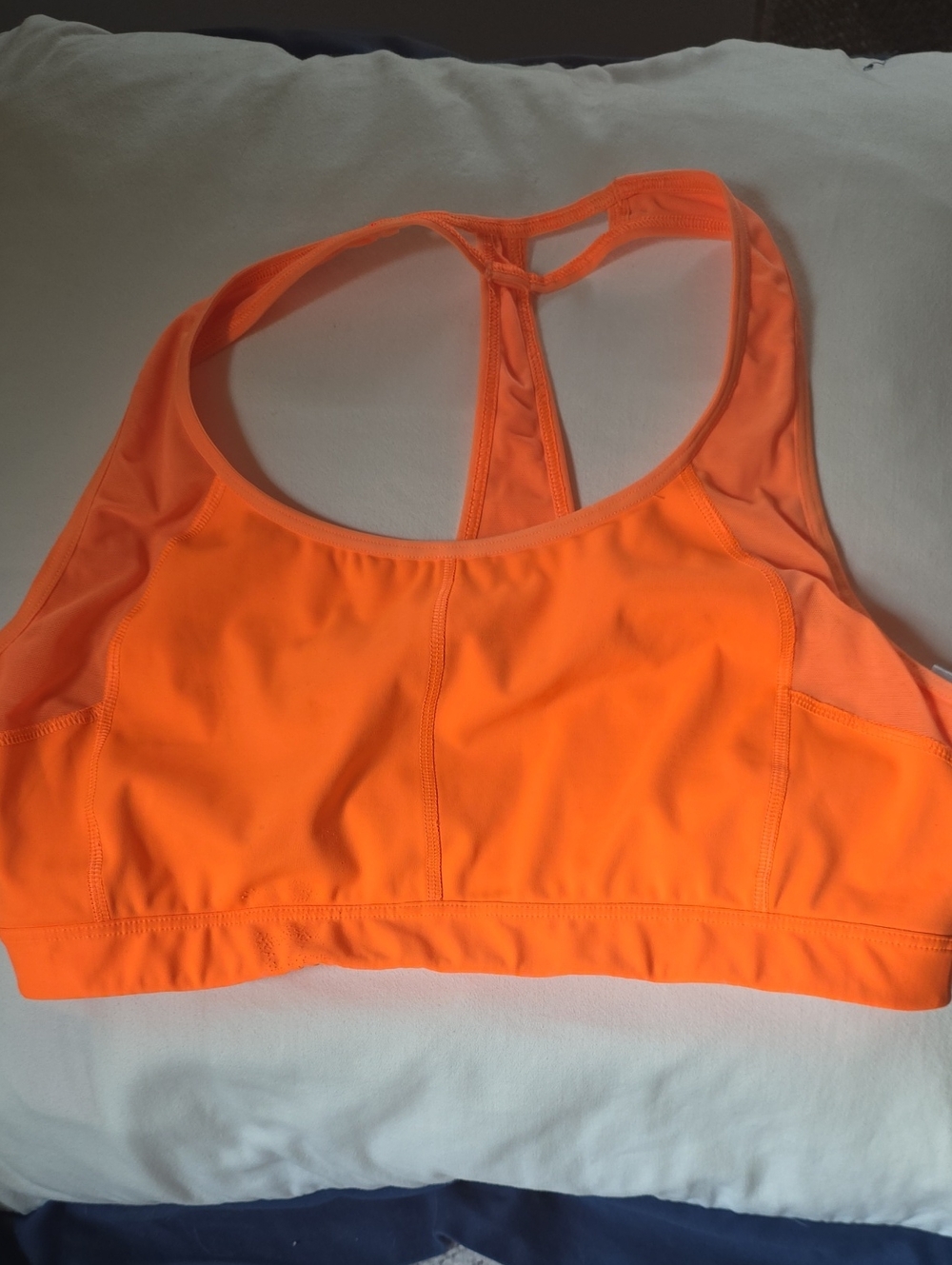 Athleta Orange Running Bra, No Pads. Like New. Sz LARGE.